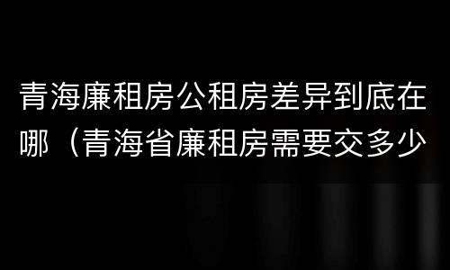 青海廉租房公租房差异到底在哪（青海省廉租房需要交多少钱）