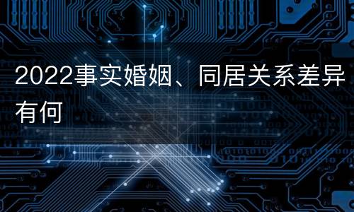 2022事实婚姻、同居关系差异有何