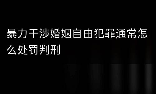 暴力干涉婚姻自由犯罪通常怎么处罚判刑