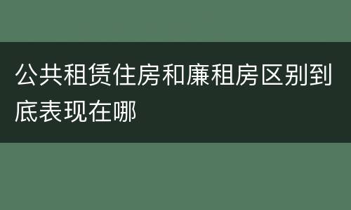 公共租赁住房和廉租房区别到底表现在哪