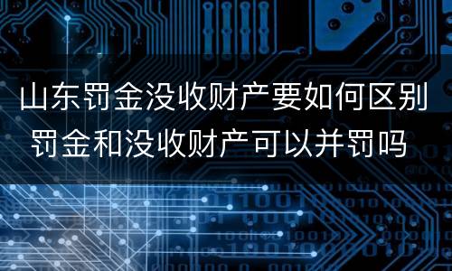 山东罚金没收财产要如何区别 罚金和没收财产可以并罚吗