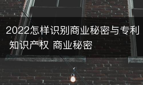 2022怎样识别商业秘密与专利 知识产权 商业秘密