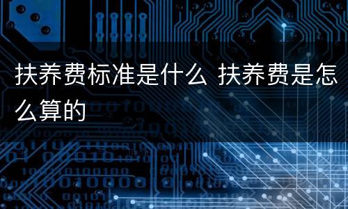 扶养费标准是什么 扶养费是怎么算的