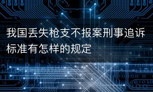 我国丢失枪支不报案刑事追诉标准有怎样的规定