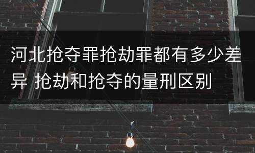 河北抢夺罪抢劫罪都有多少差异 抢劫和抢夺的量刑区别