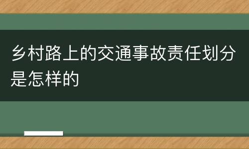 乡村路上的交通事故责任划分是怎样的