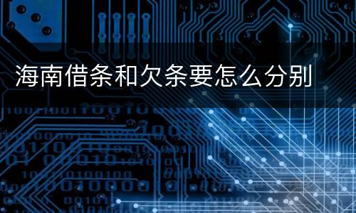 海南借条和欠条要怎么分别