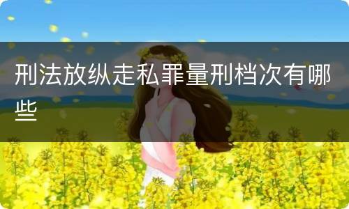 刑法放纵走私罪量刑档次有哪些