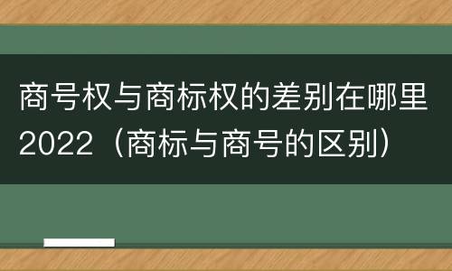 商号权与商标权的差别在哪里2022（商标与商号的区别）