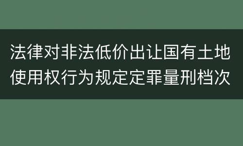 法律对非法低价出让国有土地使用权行为规定定罪量刑档次是多少