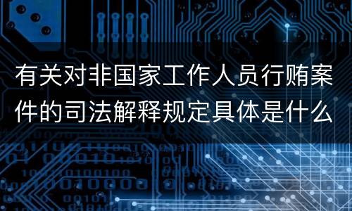 有关对非国家工作人员行贿案件的司法解释规定具体是什么重要内容
