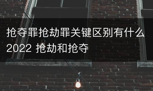 抢夺罪抢劫罪关键区别有什么2022 抢劫和抢夺