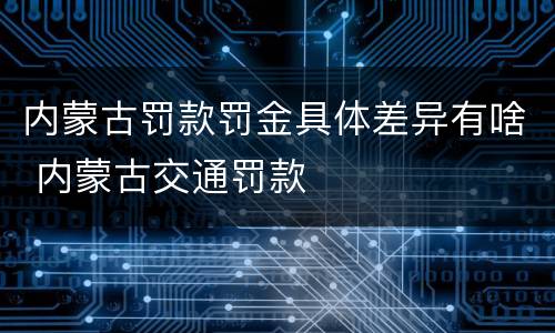 内蒙古罚款罚金具体差异有啥 内蒙古交通罚款