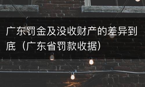 广东罚金及没收财产的差异到底（广东省罚款收据）