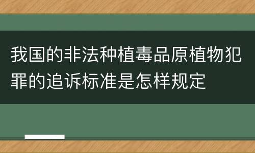 我国的非法种植毒品原植物犯罪的追诉标准是怎样规定