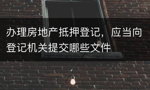 办理房地产抵押登记，应当向登记机关提交哪些文件