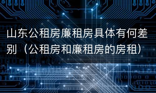 山东公租房廉租房具体有何差别（公租房和廉租房的房租）