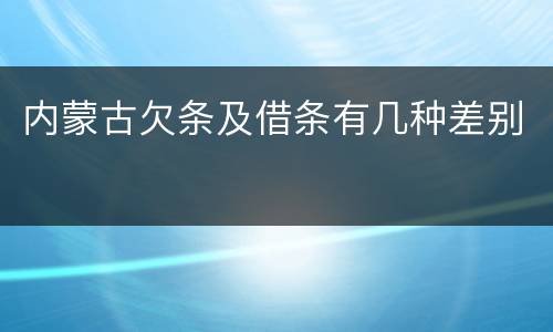 内蒙古欠条及借条有几种差别