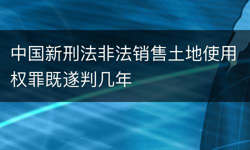中国新刑法非法销售土地使用权罪既遂判几年