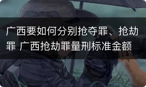 广西要如何分别抢夺罪、抢劫罪 广西抢劫罪量刑标准金额