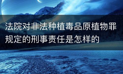 法院对非法种植毒品原植物罪规定的刑事责任是怎样的