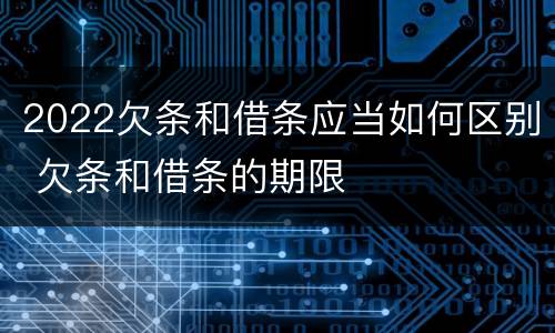 2022欠条和借条应当如何区别 欠条和借条的期限