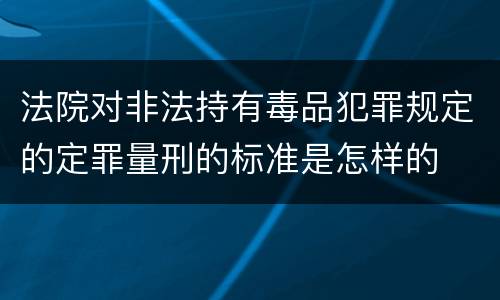 法院对非法持有毒品犯罪规定的定罪量刑的标准是怎样的