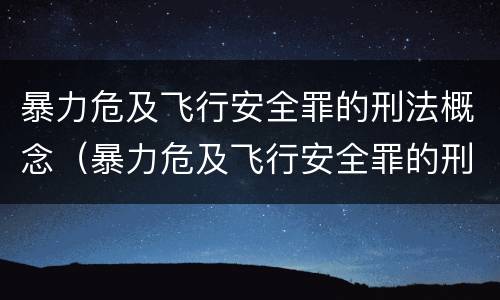 暴力危及飞行安全罪的刑法概念（暴力危及飞行安全罪的刑法概念解释）