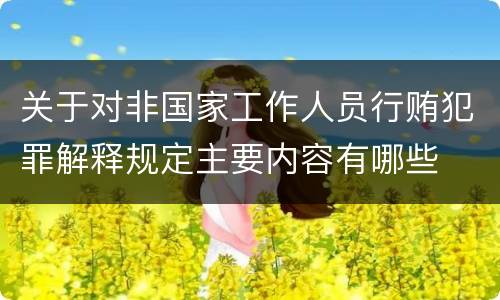 关于对非国家工作人员行贿犯罪解释规定主要内容有哪些