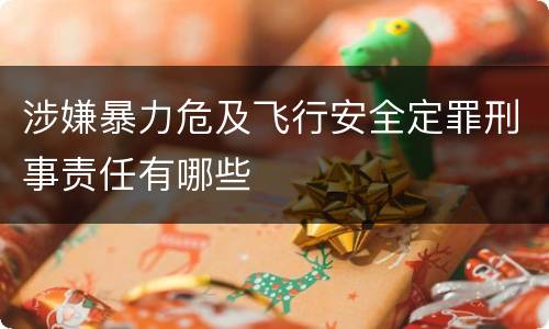 涉嫌暴力危及飞行安全定罪刑事责任有哪些