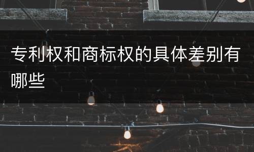 专利权和商标权的具体差别有哪些