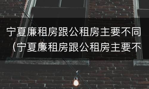 宁夏廉租房跟公租房主要不同（宁夏廉租房跟公租房主要不同点）