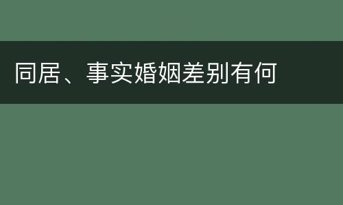 同居、事实婚姻差别有何
