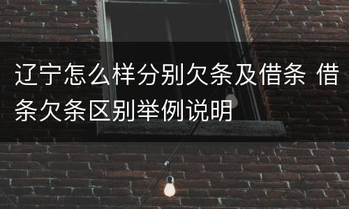 辽宁怎么样分别欠条及借条 借条欠条区别举例说明