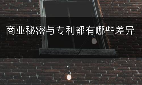 商业秘密与专利都有哪些差异