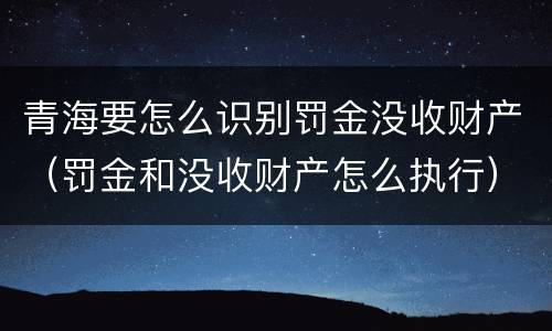 青海要怎么识别罚金没收财产（罚金和没收财产怎么执行）