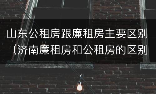 山东公租房跟廉租房主要区别（济南廉租房和公租房的区别）