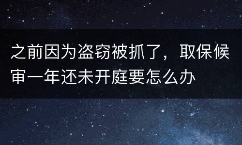 之前因为盗窃被抓了，取保候审一年还未开庭要怎么办