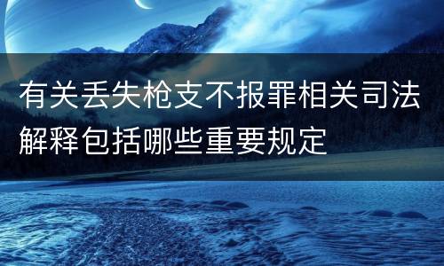 有关丢失枪支不报罪相关司法解释包括哪些重要规定