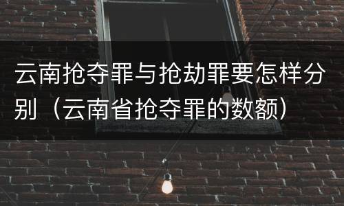 云南抢夺罪与抢劫罪要怎样分别（云南省抢夺罪的数额）