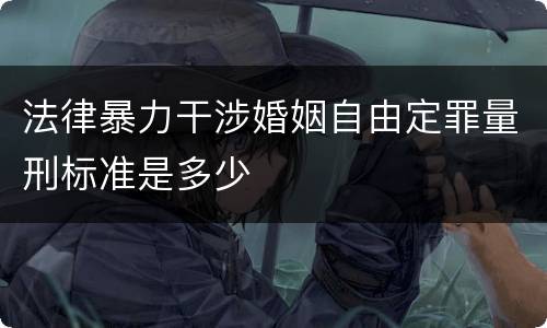 法律暴力干涉婚姻自由定罪量刑标准是多少