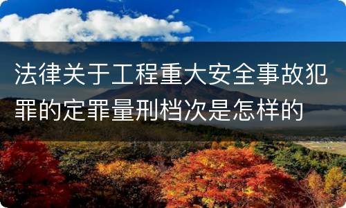 法律关于工程重大安全事故犯罪的定罪量刑档次是怎样的