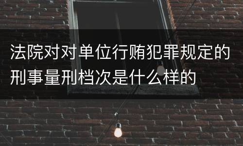 法院对对单位行贿犯罪规定的刑事量刑档次是什么样的