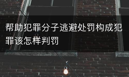 帮助犯罪分子逃避处罚构成犯罪该怎样判罚