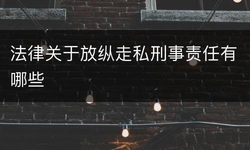 法律关于放纵走私刑事责任有哪些