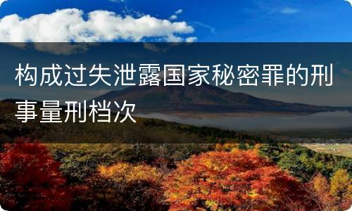 构成过失泄露国家秘密罪的刑事量刑档次