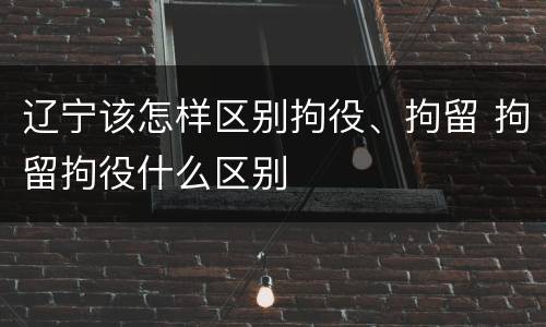 辽宁该怎样区别拘役、拘留 拘留拘役什么区别
