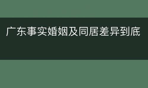 广东事实婚姻及同居差异到底