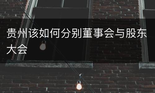 贵州该如何分别董事会与股东大会
