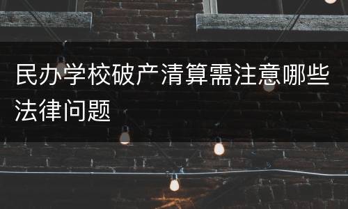 民办学校破产清算需注意哪些法律问题